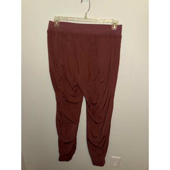 Athleta Attitude Lined Pant Womens 12 Jogger Lightweight Drawstring Cabernet red - Picture 6 of 6